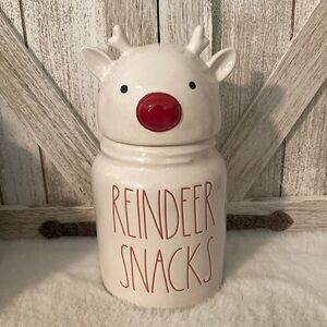 Rae Dunn Reindeer Snacks Canister